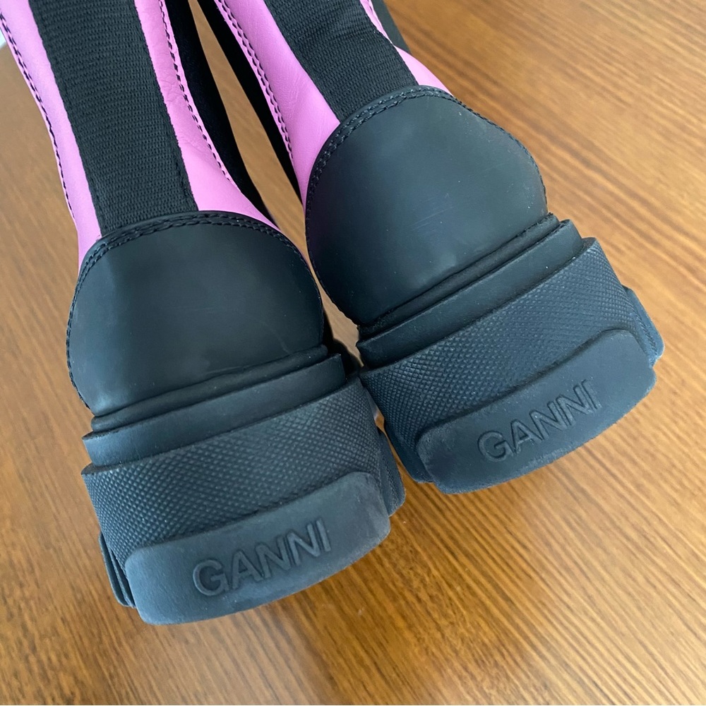 GANNI leather lug sole chelsea boots pink - Picture 11 of 16